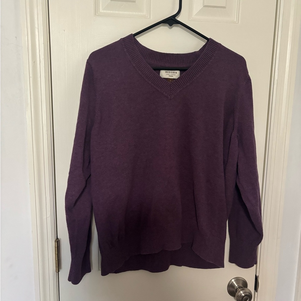 Sonoma Deep Purple V-Neck Sweater